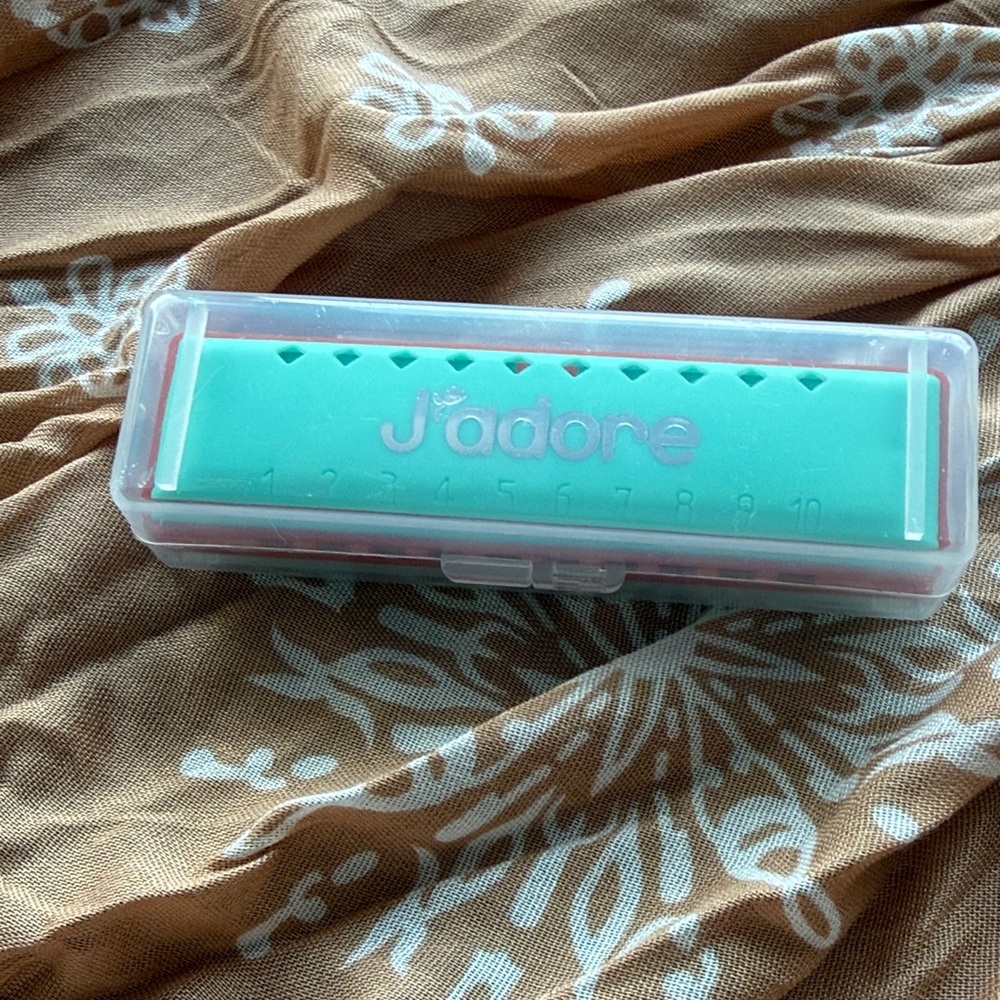 Adore Mint Green Portable Harmonica with Clear Case